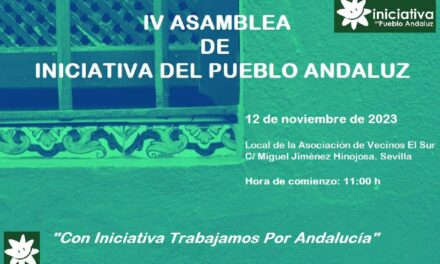 Con Iniciativa Trabajamos Por Andalucía. El lema de la IV Asamblea de Iniciativa del Pueblo Andaluz